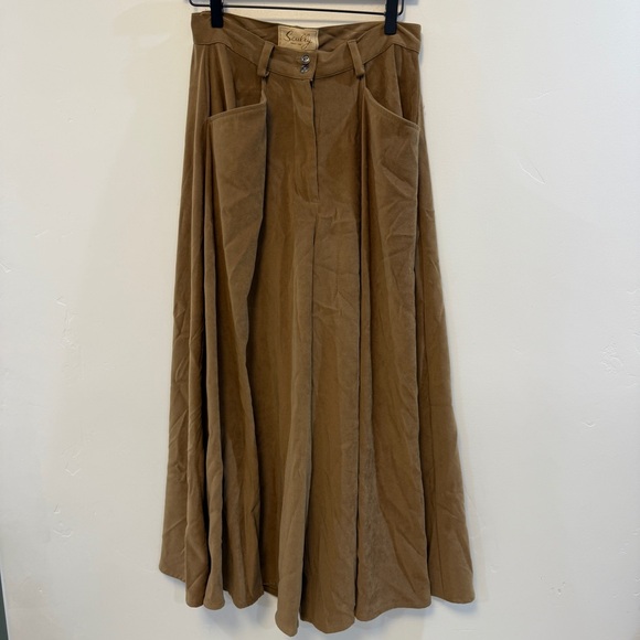 SCULLY | vintage brown faux suede palazzo pant - Picture 2 of 7